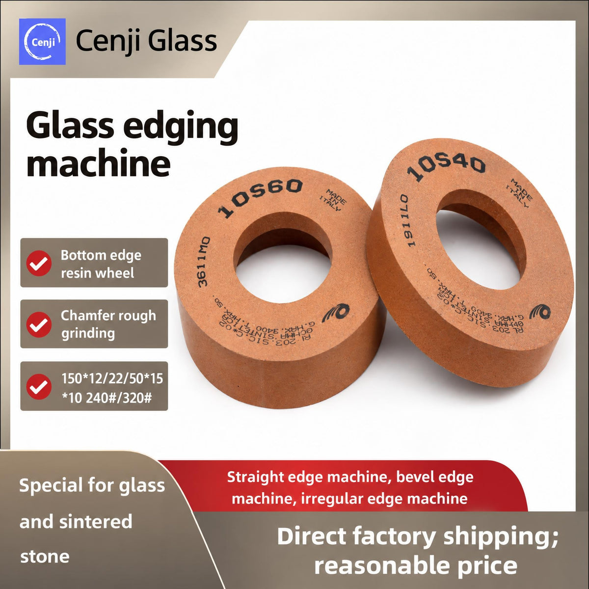 Glass Polishing Wheel 10S40 10S60 High Speed Polishing Wheel