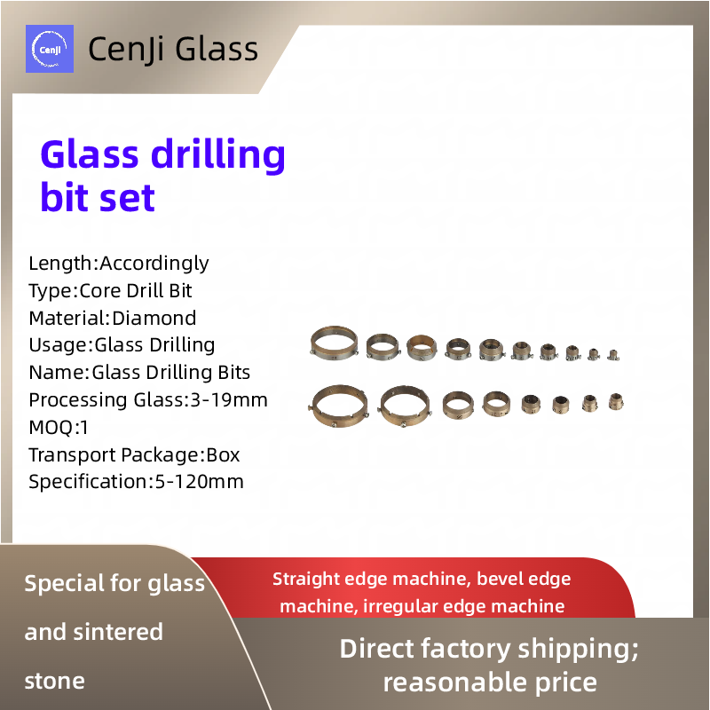 Glass drilling bit set