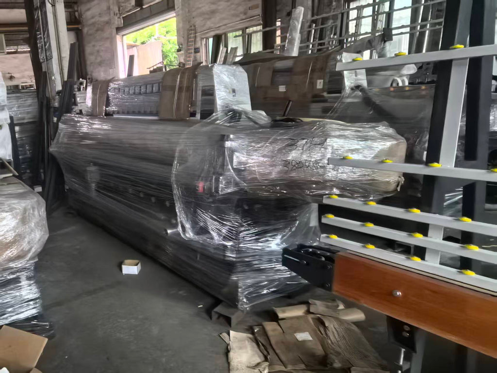 Automatic Glass Straight Line Edging Polishing Grinding Beveling Mitering Round Pencil Processing Edger Line Machine Machinery