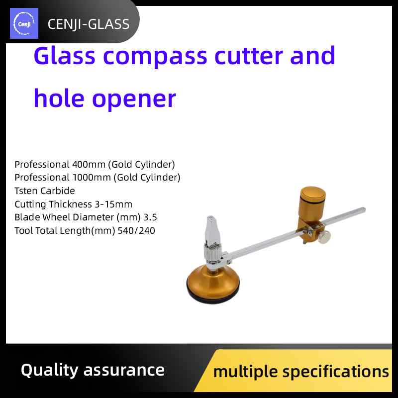 Glass compass cutter and hole opener
