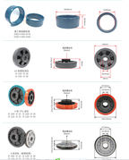 Complete collection of glass machinery equipment wheels