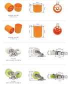 Complete collection of glass machinery equipment wheels